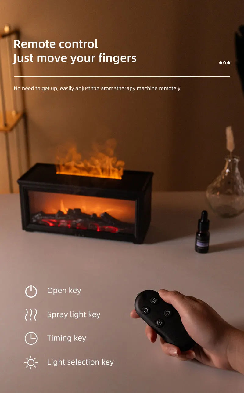 Ember & Mist Essential Oil Fireplace Flame Humidifier