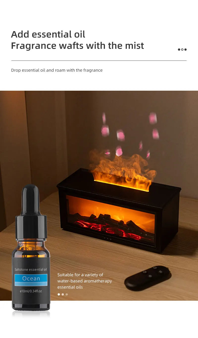 Ember & Mist Essential Oil Fireplace Flame Humidifier