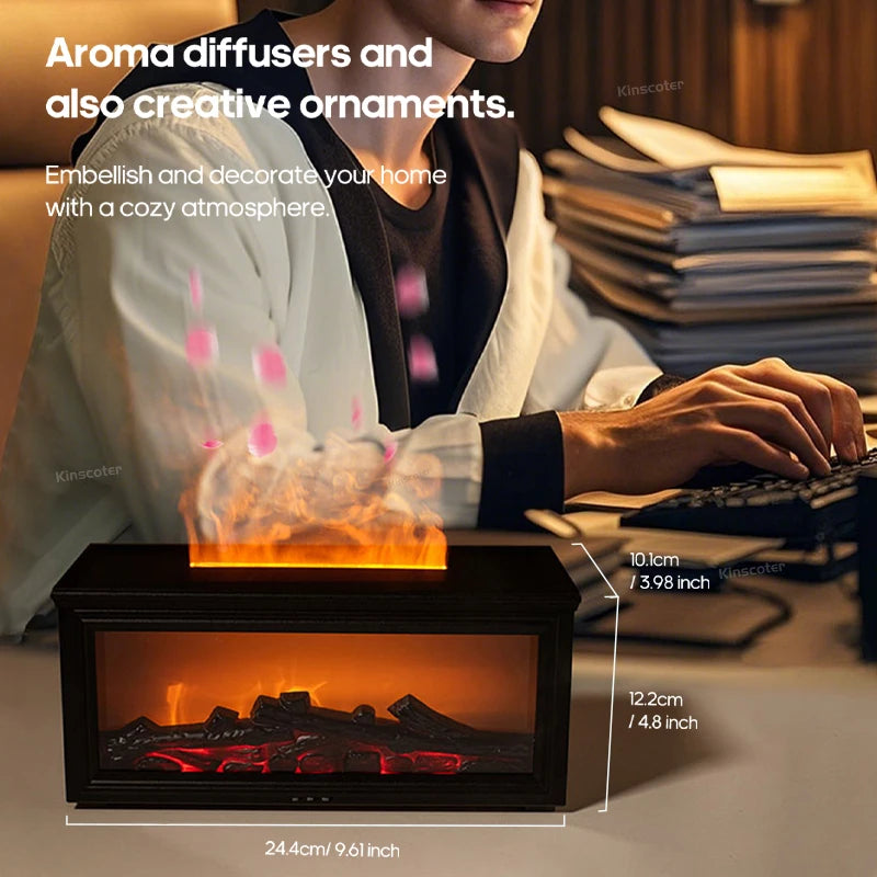 Ember & Mist Essential Oil Fireplace Flame Humidifier