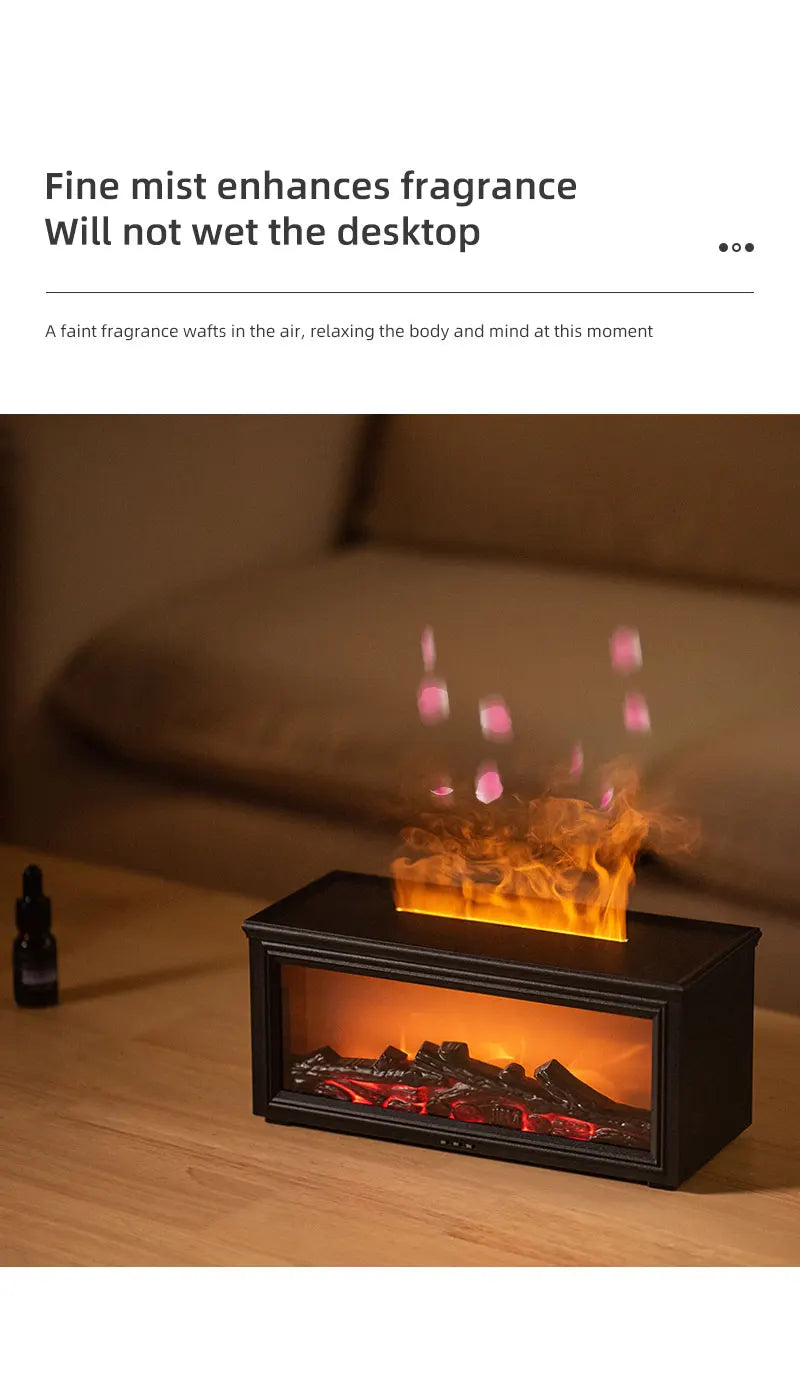 Ember & Mist Essential Oil Fireplace Flame Humidifier
