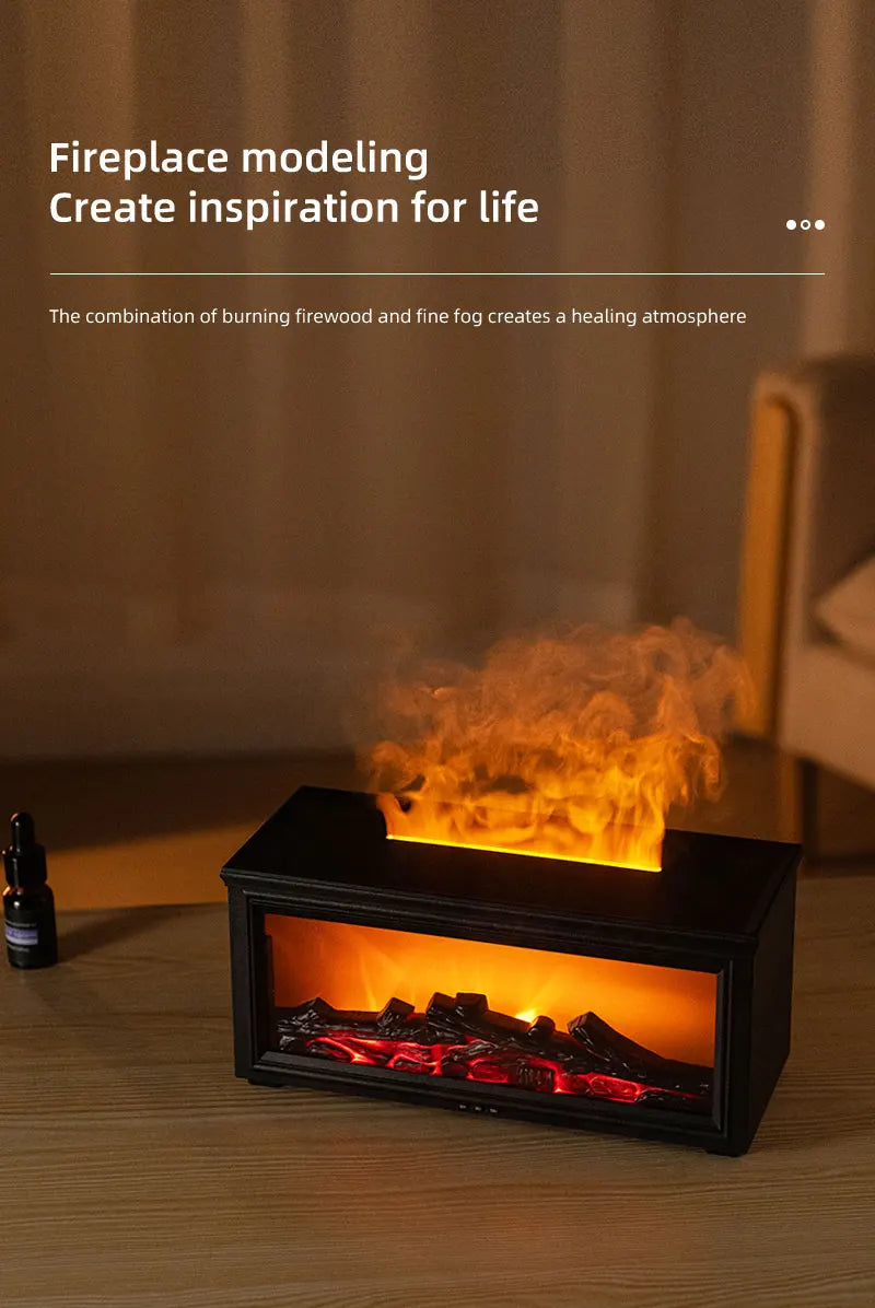 Ember & Mist Essential Oil Fireplace Flame Humidifier