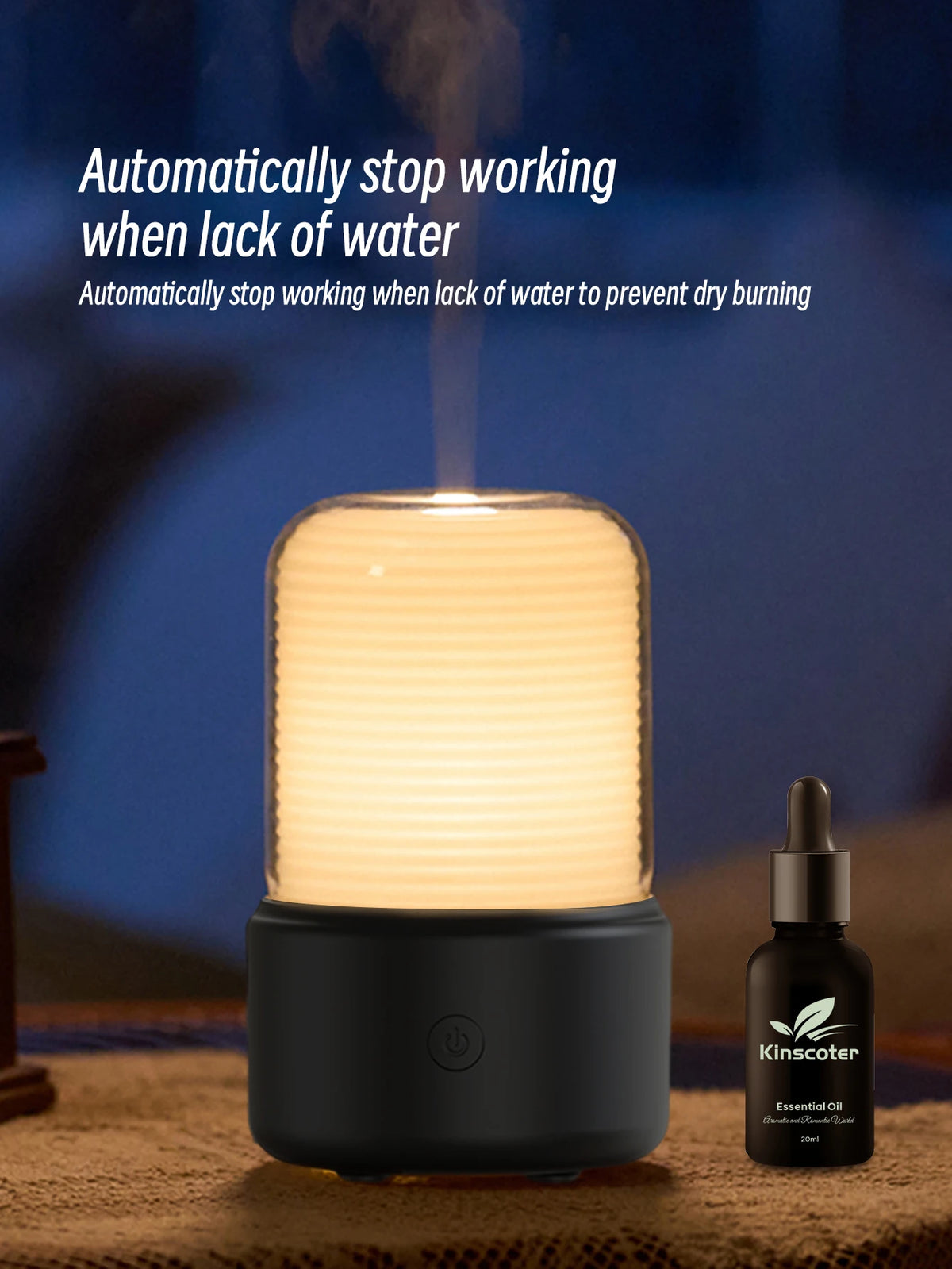 Ember & Mist Aromatherapy Diffuser Air Humidifier Essential Oil Night Light