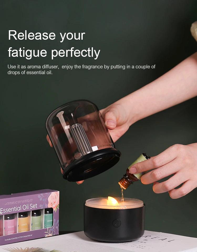 Ember & Mist Aromatherapy Diffuser Air Humidifier Essential Oil Night Light
