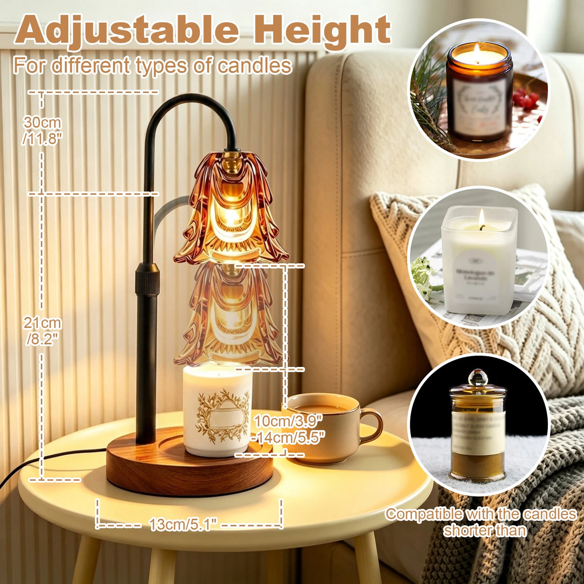 Ember & Mist Gold Candle Warmer Vintage Flower Table Lamp