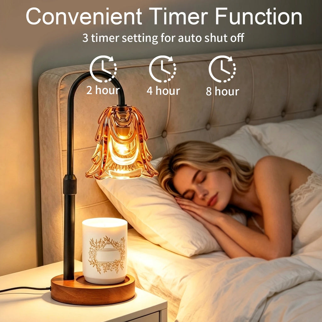 Ember & Mist Gold Candle Warmer Vintage Flower Table Lamp
