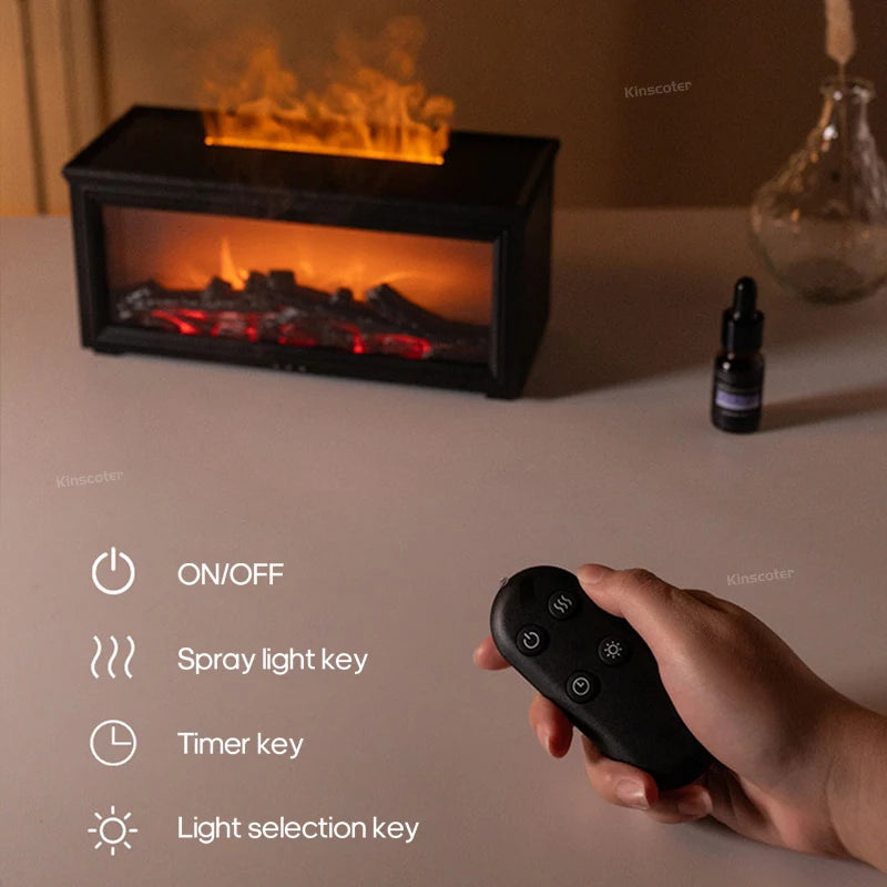 Ember & Mist Essential Oil Fireplace Flame Humidifier